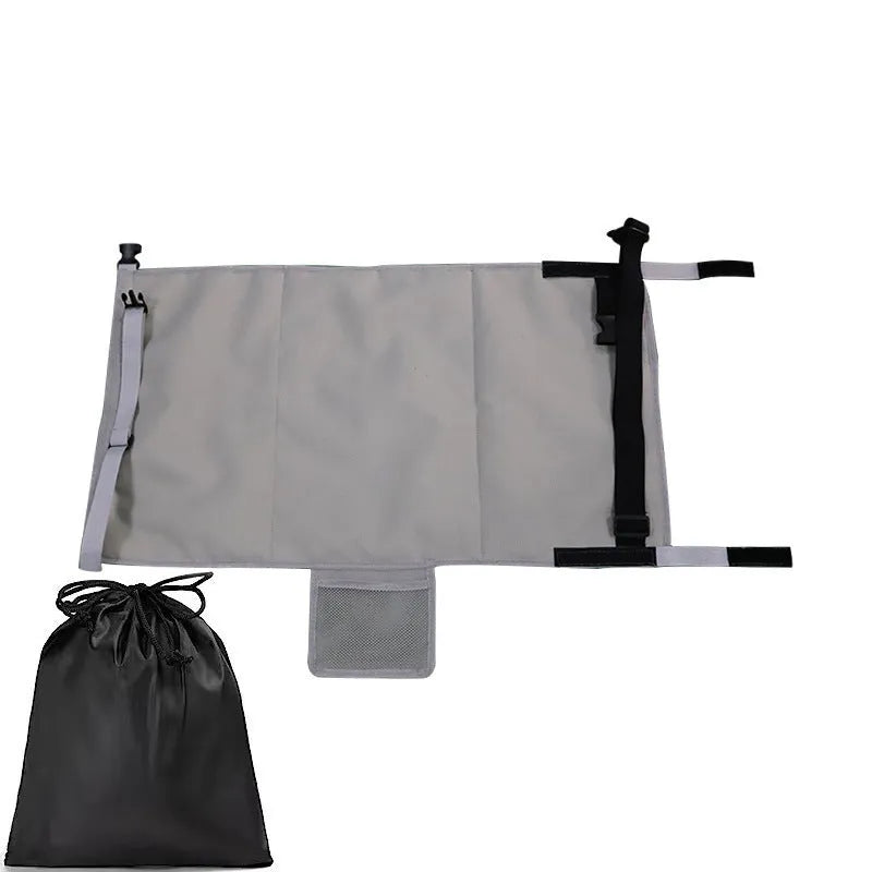 Portable children's aircraft pedal seat extender with detachable storage pocket in blue colour