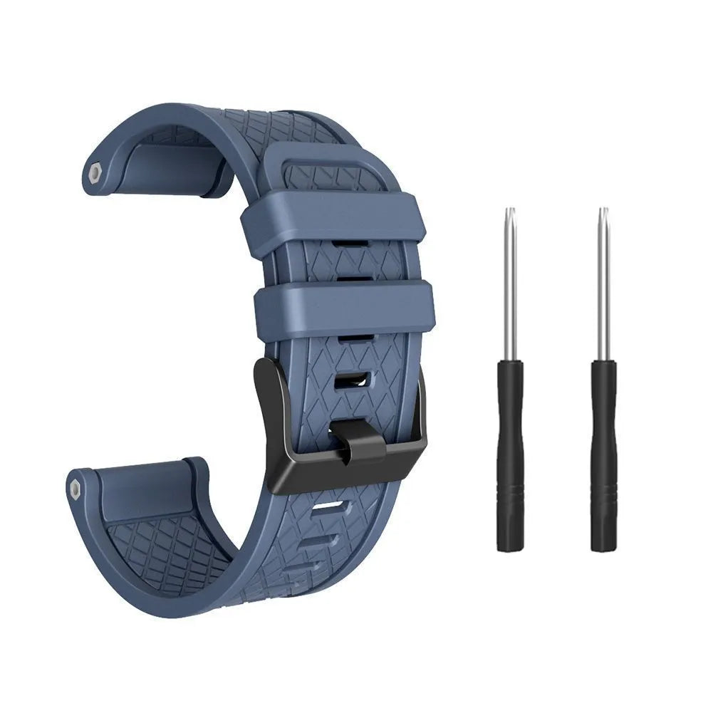 26mm black silicone watch strap with stainless steel buckle for Jiaming watches