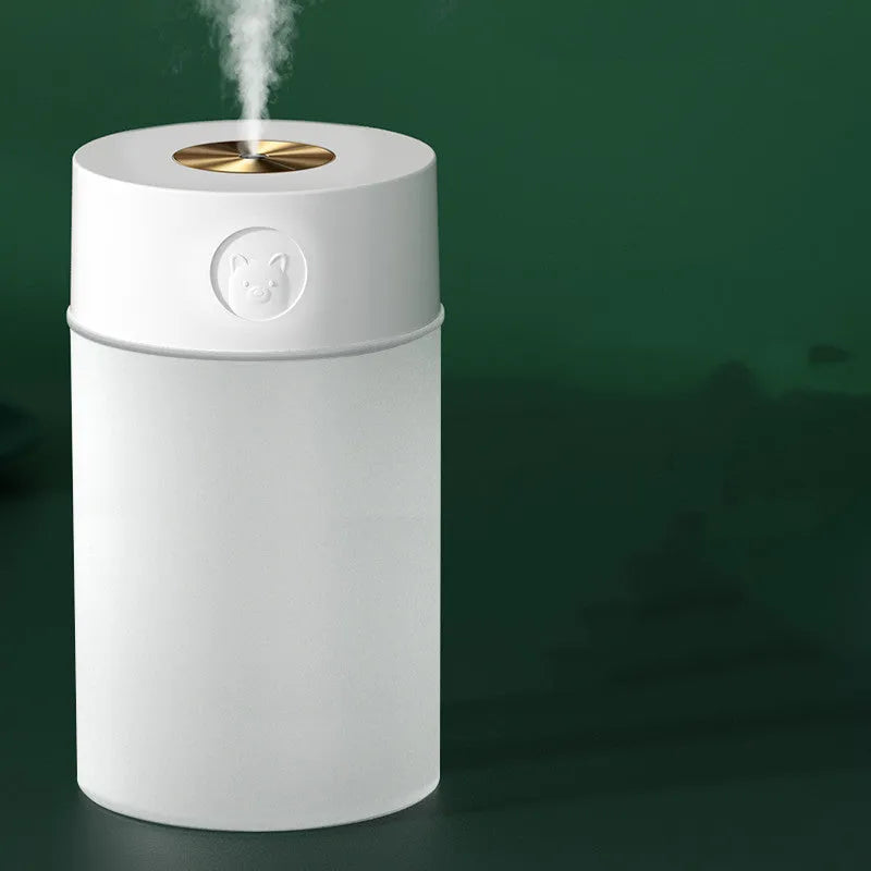 White bear edition dual-jet USB humidifier with 1.2L tank on a wooden desk