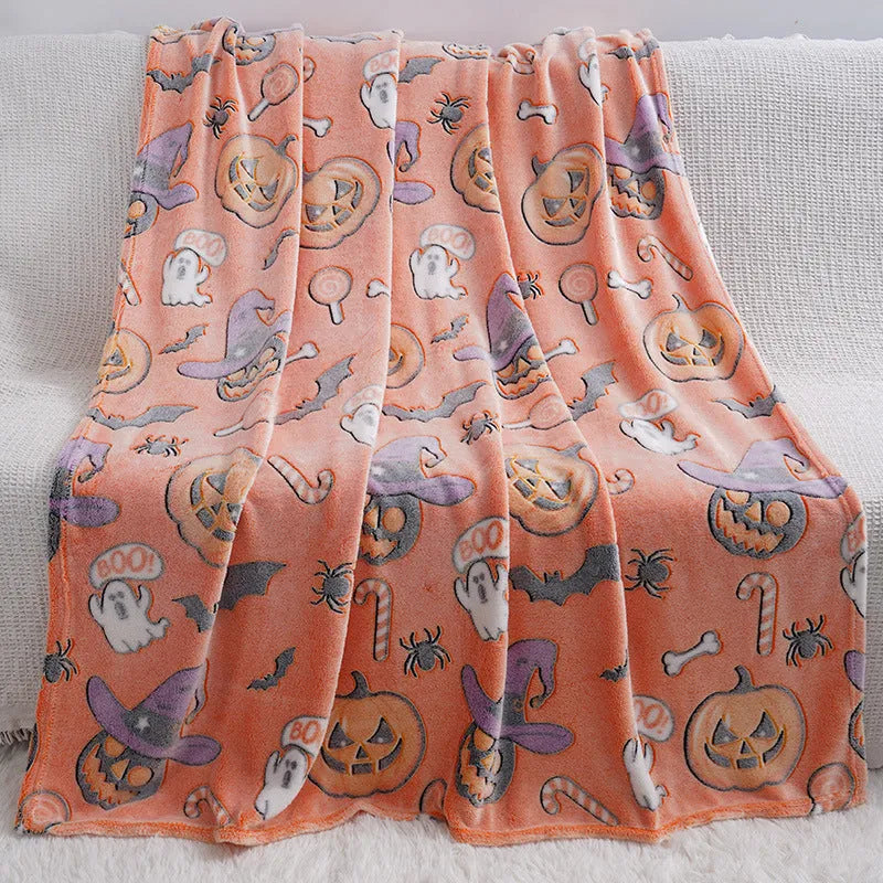 Child flannel air conditioner cover blanket with cartoon design in two size options