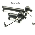 Black dog-shaped touch screen stylus showing length adjustment and phone holder function