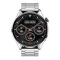 Smart watch with round colour screen and black silicone strap, showing Bluetooth calling interface.