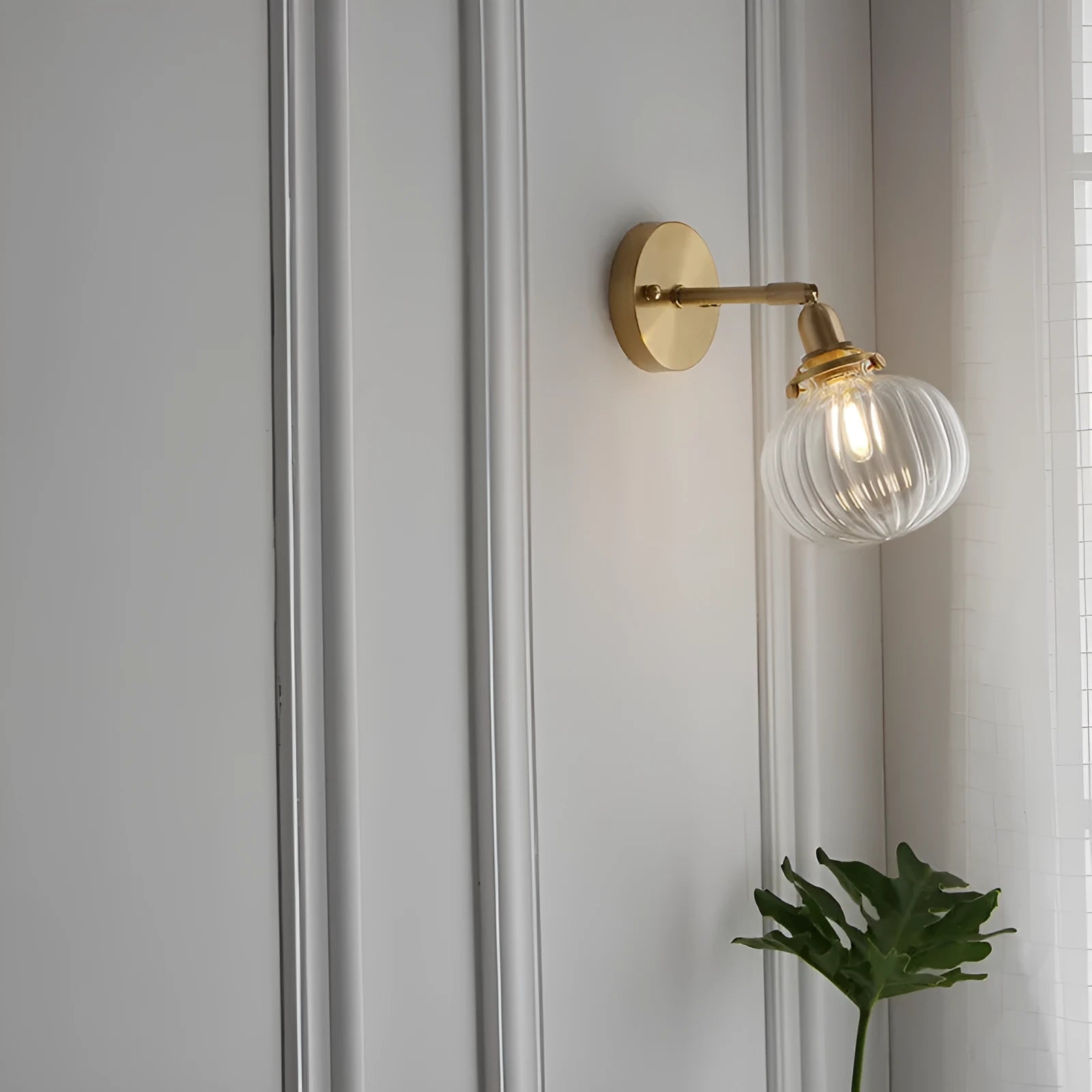 Water ripple transparent glass wall lamp in blue, suitable for living room or bedroom.