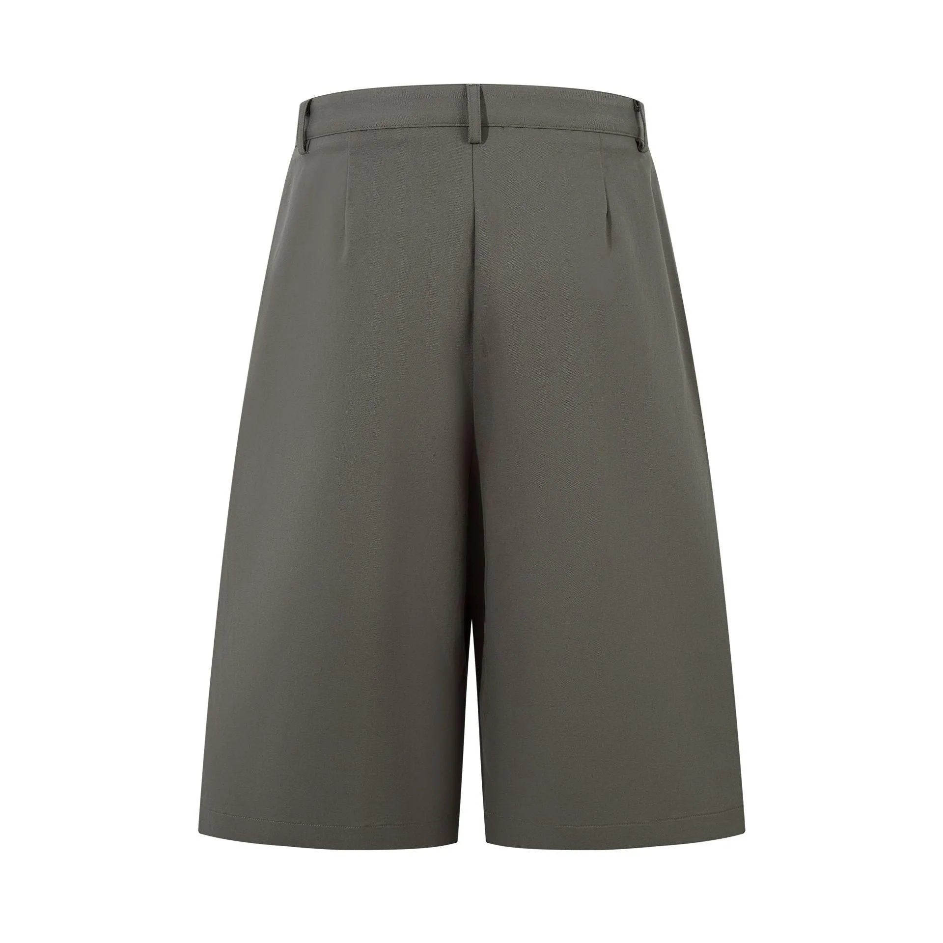 Retro wide leg straight cut denim middle pants in black and green colours showing loose fit and fifth pants length
