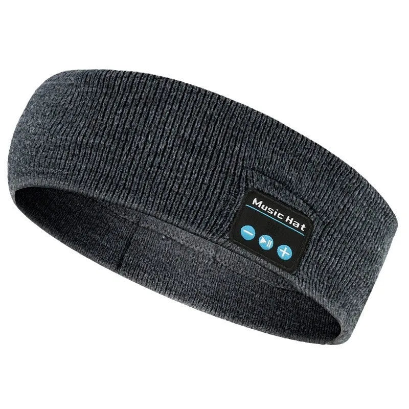 Bluetooth 5.4 sports headband in black, dark grey, or grey-white colours with washable design