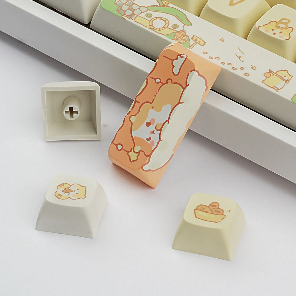 Mouse Grey and Yellow XDA profile plastic keycap set for 68% to 100% mechanical keyboards.