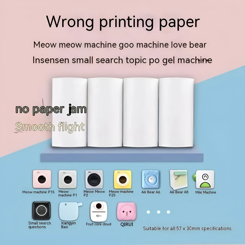 Three rolls of 57x30mm thermosensitive paper for student wrong question printers