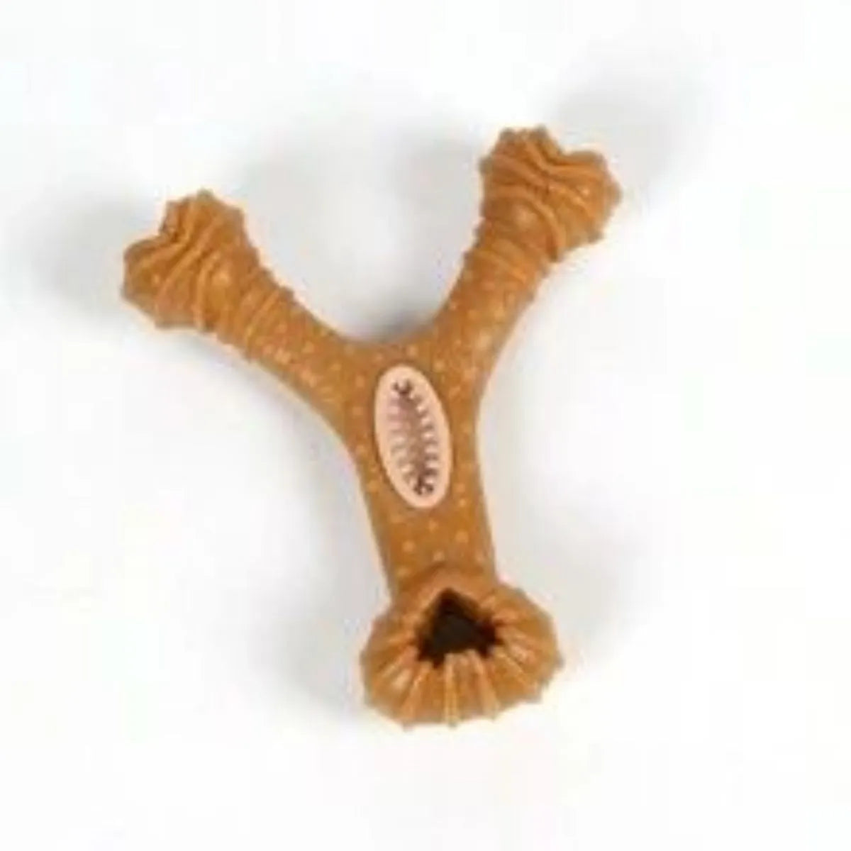 Dog chew toy bone in 8-shape and Y-shape designs with textured dental cleaning surfaces