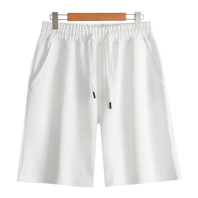 Cotton straight leg sports shorts in multiple colours with micro-elastic fabric