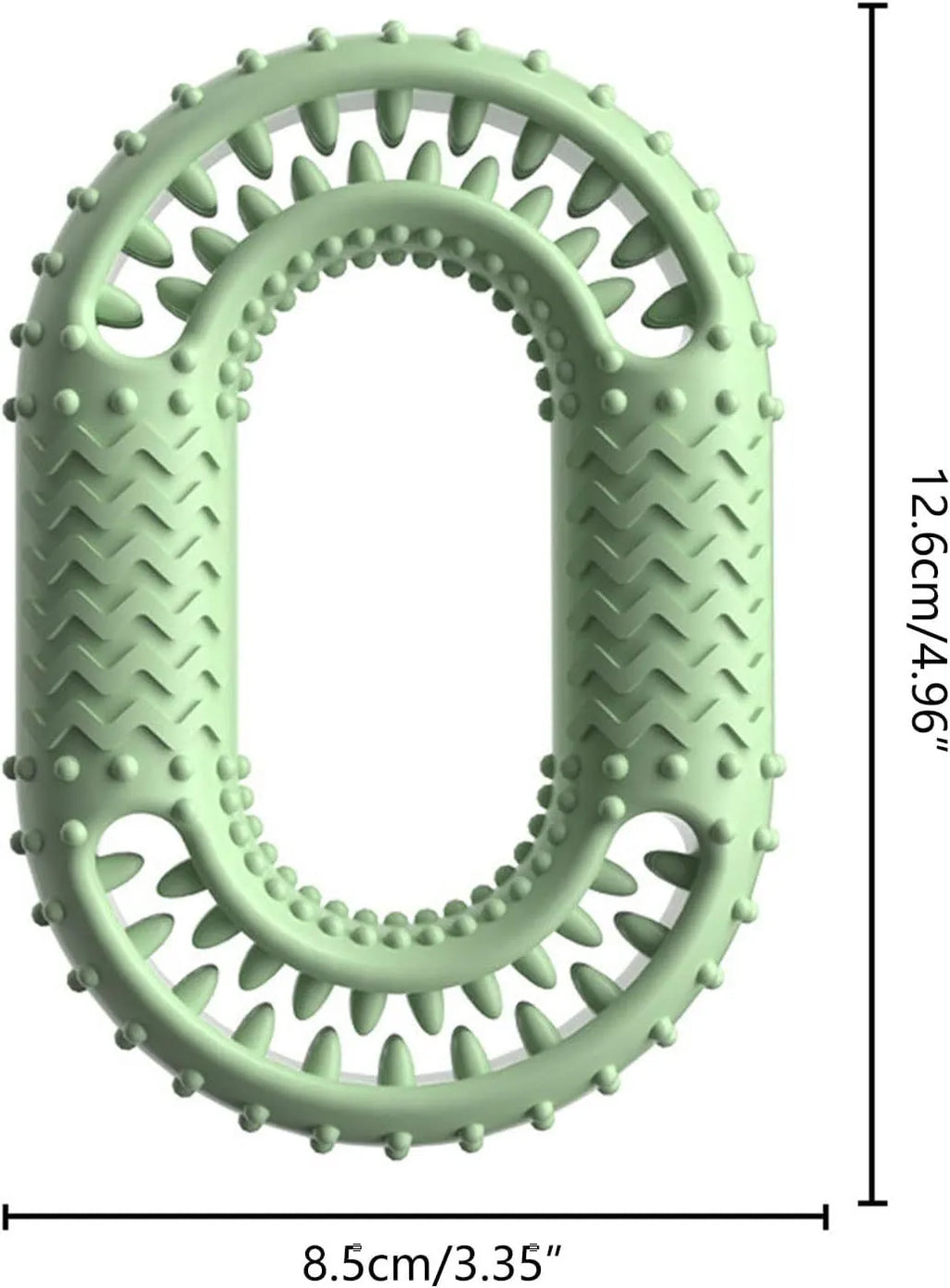 Blue O-ring shaped rubber dog chewing toy for aggressive chewers dental benefits