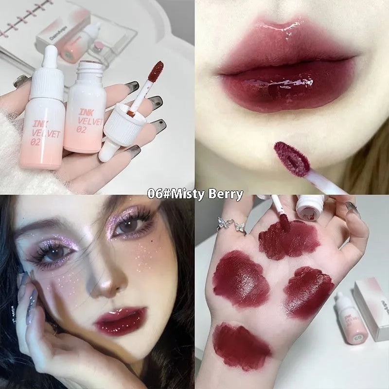 Mirror Lip Lacquer tube in one of four shades: Spring Day Wilderness, Orange Tabby Cat Diary, Low-Key Charming, or Misty Berry.