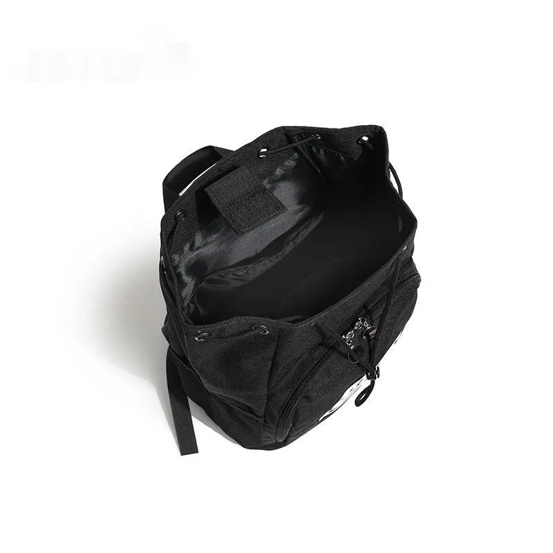 Large capacity waterproof canvas badminton bag for outdoor sports, black colour, free size design