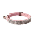 Elastic buckle cat collar with gang drill decoration in flocking material