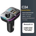 Black car Bluetooth MP3 player charger with USB output and cigarette lighter plug