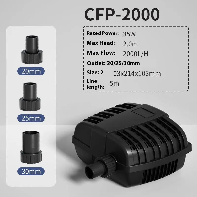 White horizontal CFP series large flow filter pump for garden ponds and turtle tanks.