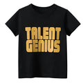 Black men's T-shirt with geometric pattern print, loose fit short sleeves street fashion top