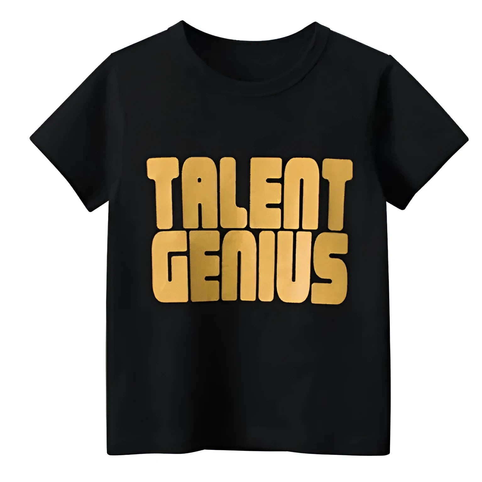 Black men's T-shirt with geometric pattern print, loose fit short sleeves street fashion top