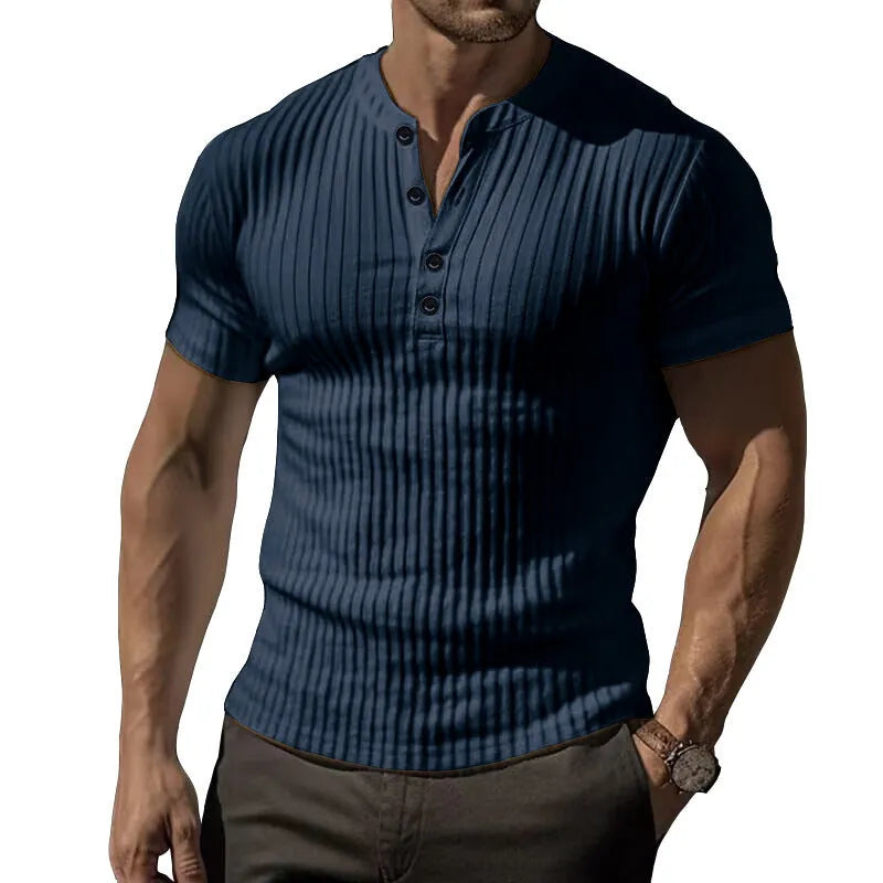 Men's slim-fit sports muscle t-shirt in polyester available in multiple colours