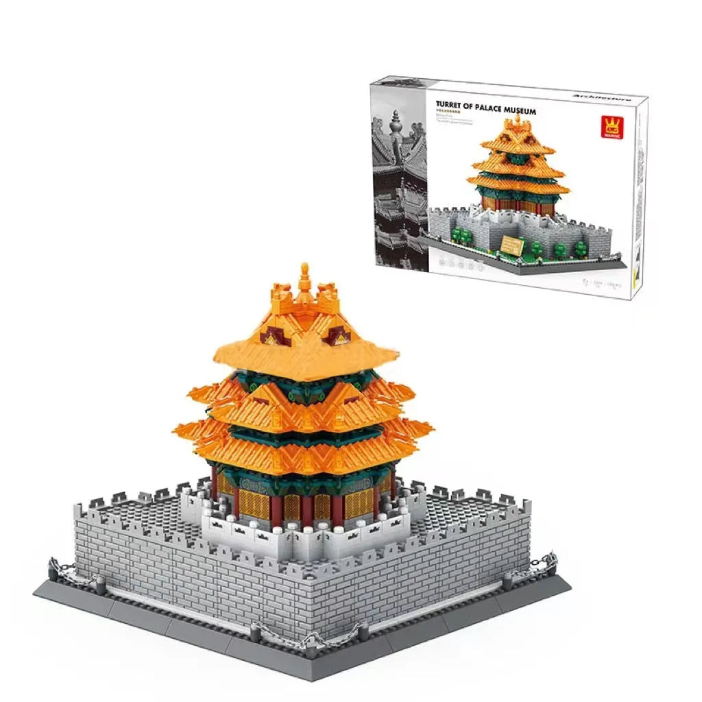 Wange building block street view set with landmark pieces including Eiffel Tower and Big Ben