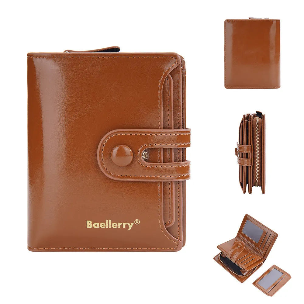 Women's PU leather wallet card holder with polyester lining in eight colour options