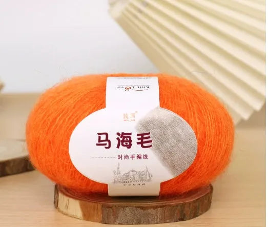 Mohair wool ball for DIY scarf knitting in multiple colour options