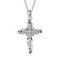 925 sterling silver cross pendant necklace for women silver colour 26mm by 17.5mm