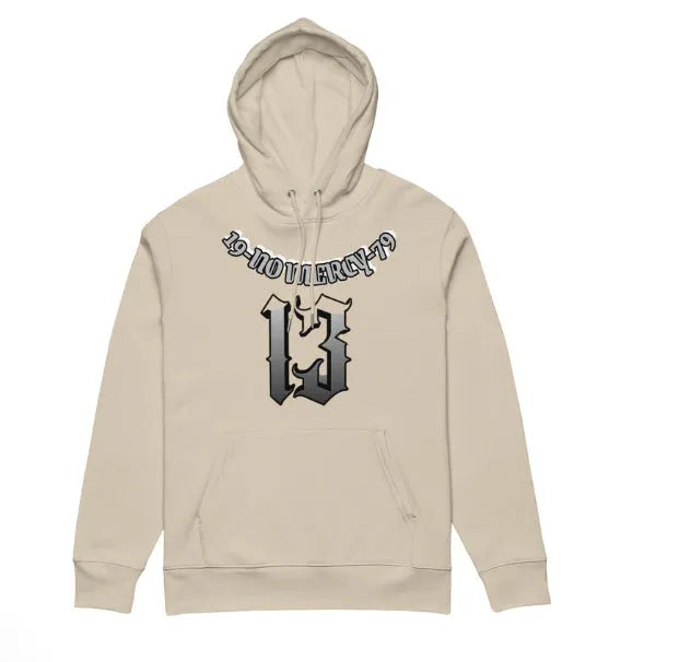 A loose-fit hooded pullover sweater with fleece lining, shown in a neutral colour for casual or team wear.