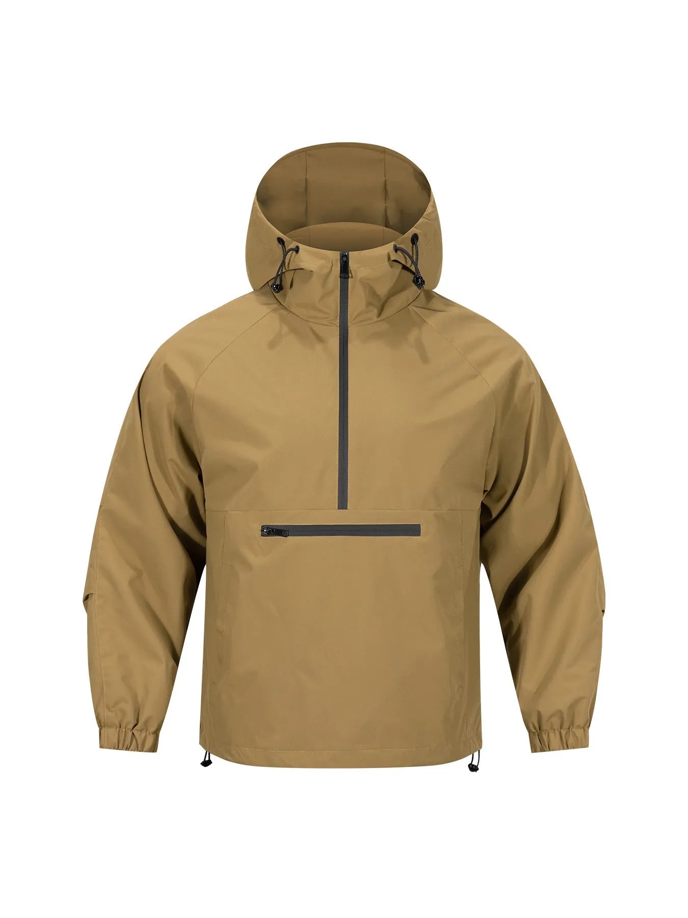 Men's Korean-style loose half-zip hooded sweater jacket in rabbit fur corduroy fabric