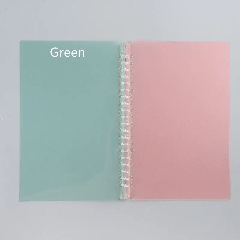 Plastic flipbook frosted cover clip for A5 loose leaf binding in transparent colour