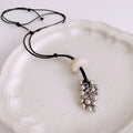 Alloy ring pendant necklace on clavicle chain in silver colour geometric round shape