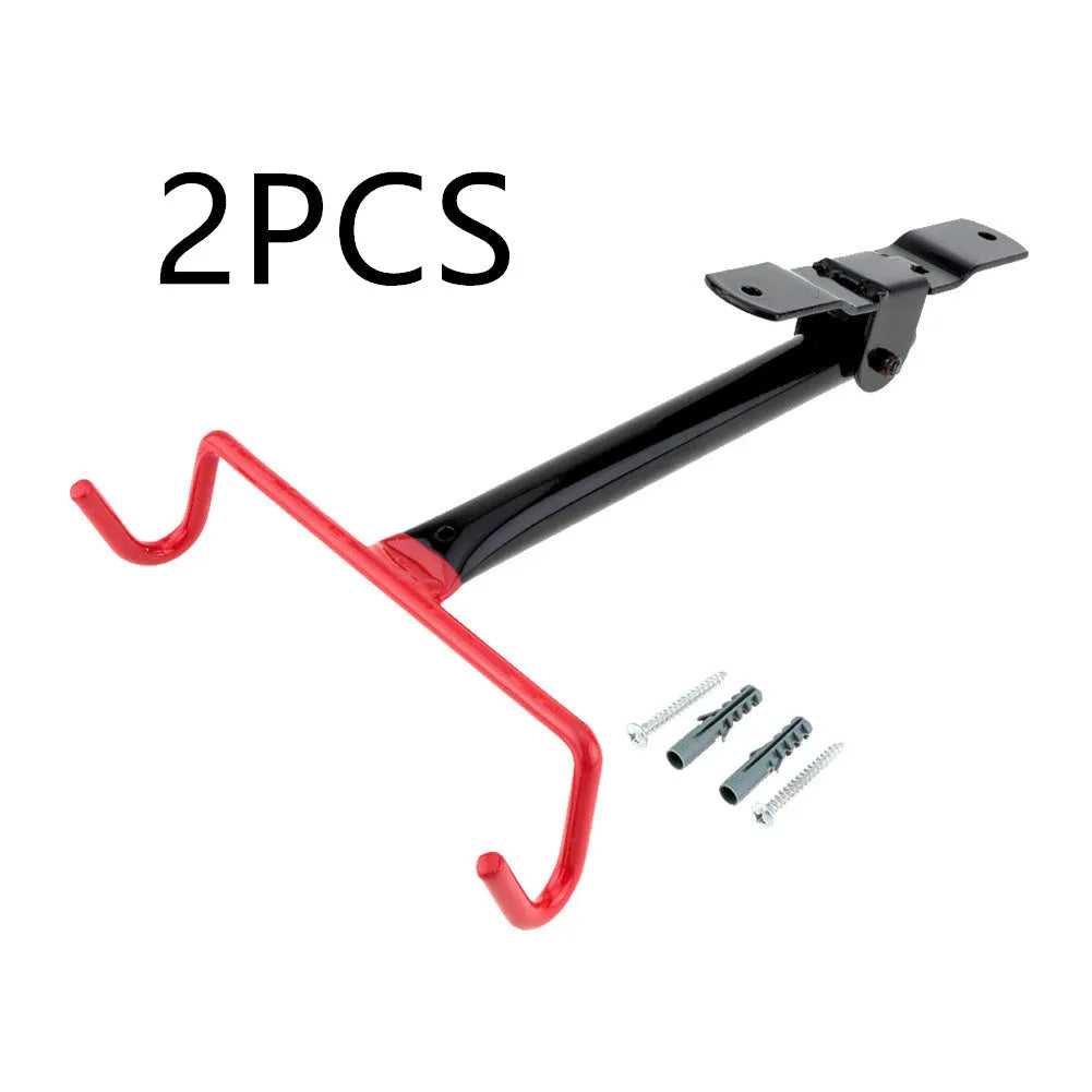 High strength steel bicycle rack in black, 270 x 200 x 350 mm, holding a bike rear wheel upright.
