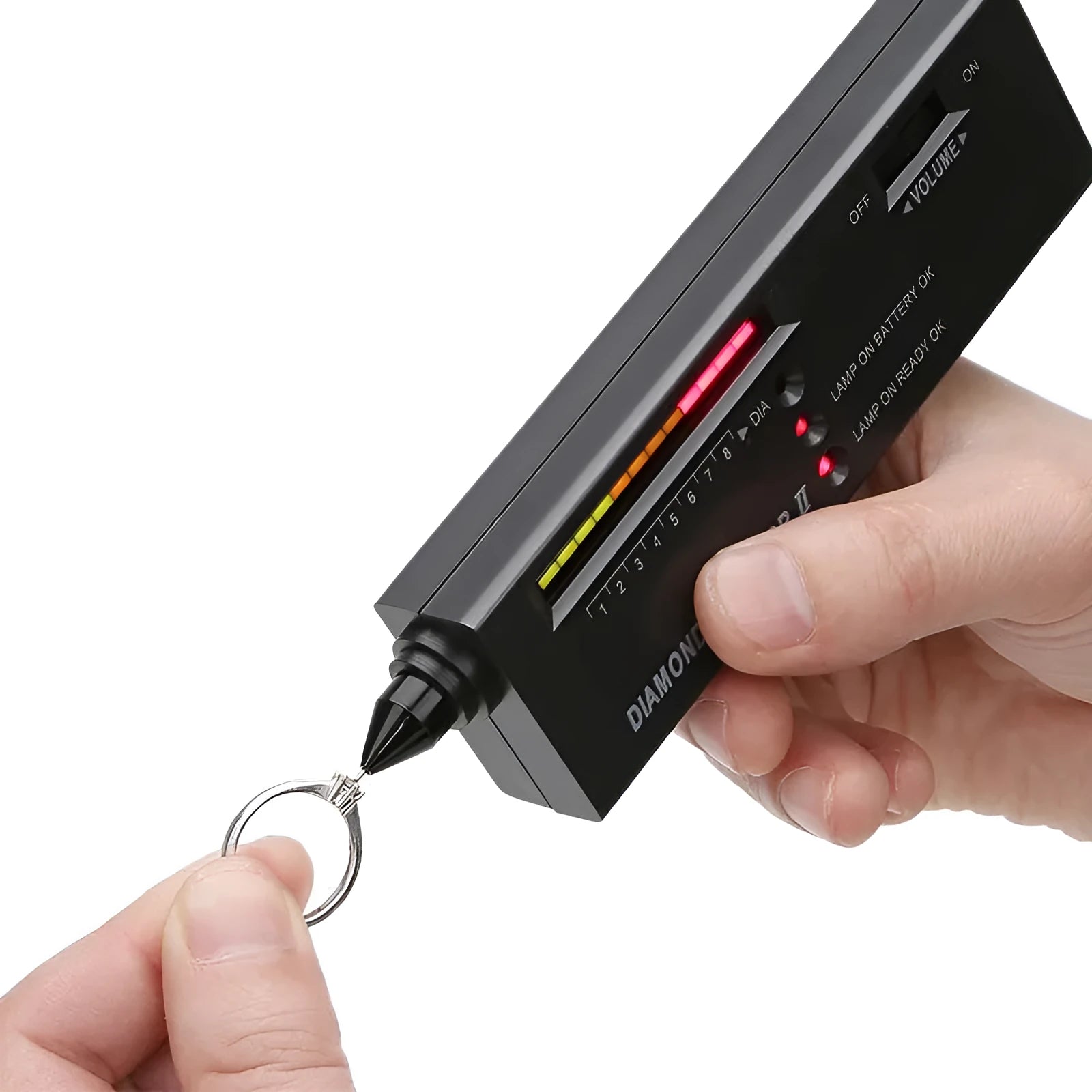 Second generation black diamond thermal conductivity tester with metal probe for gem identification