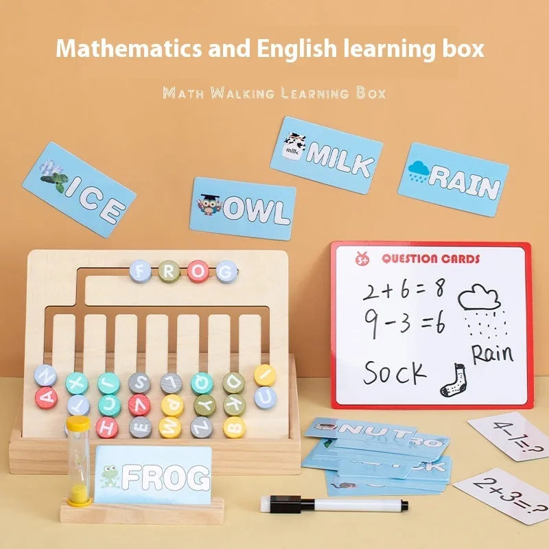 Montessori children's wooden walking digital toy in wood colour for early childhood education