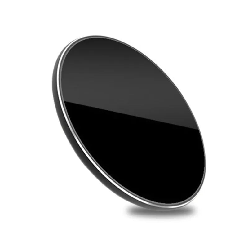 Ultra-thin aluminium wireless charger in gold, red, rose gold, and silver colour options