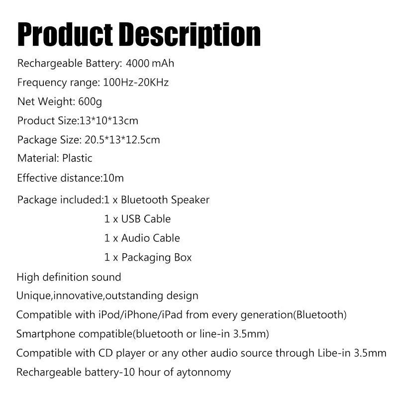 Skull-shaped wireless Bluetooth speaker with 10-hour battery in various colour options