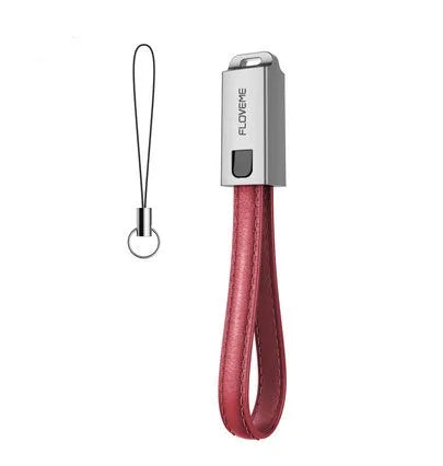14cm leather iPhone charging cable with zinc alloy lightning connector in three colours