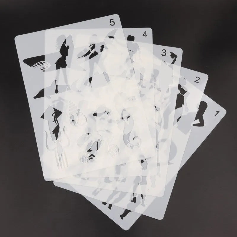 White plastic drawing stencil template for easy tracing and art projects.