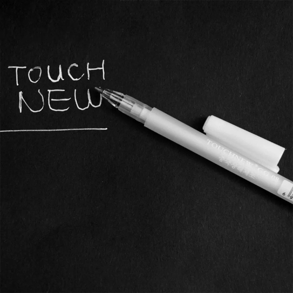 Touch New hand-painted highlight pen with 0.8mm writing diameter for black card in gold, silver, and white