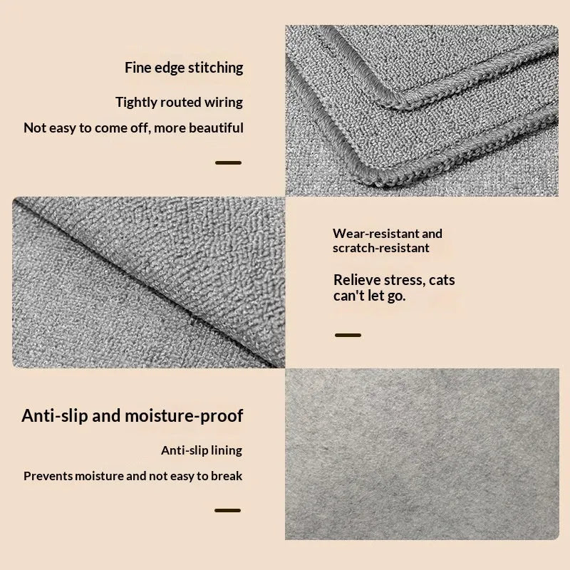 Cloth sisal pet-proof rug in gray for living room, suitable for cats, available in multiple sizes