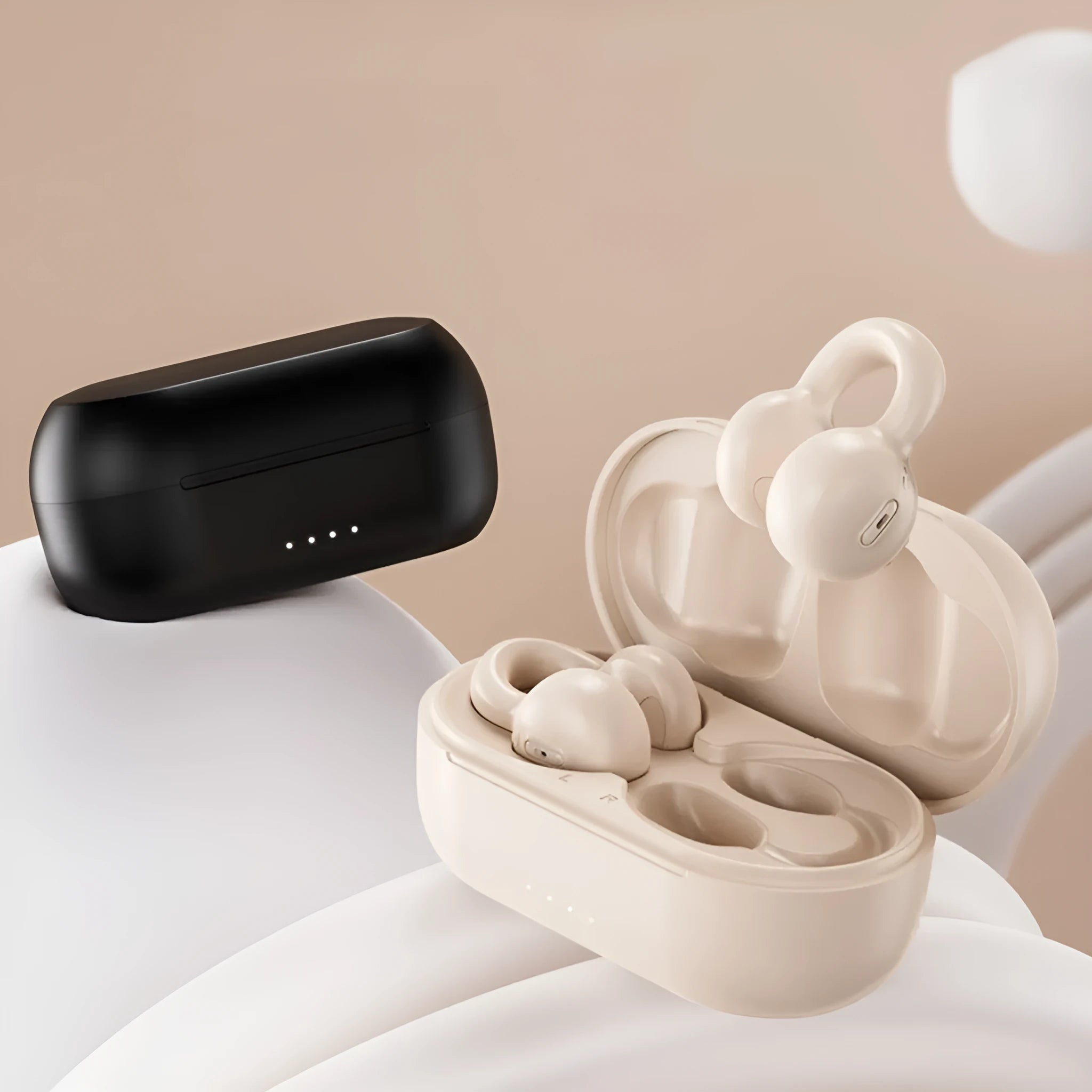 Wireless bone conduction sports Bluetooth headset in I20 Black with clip-on ear design