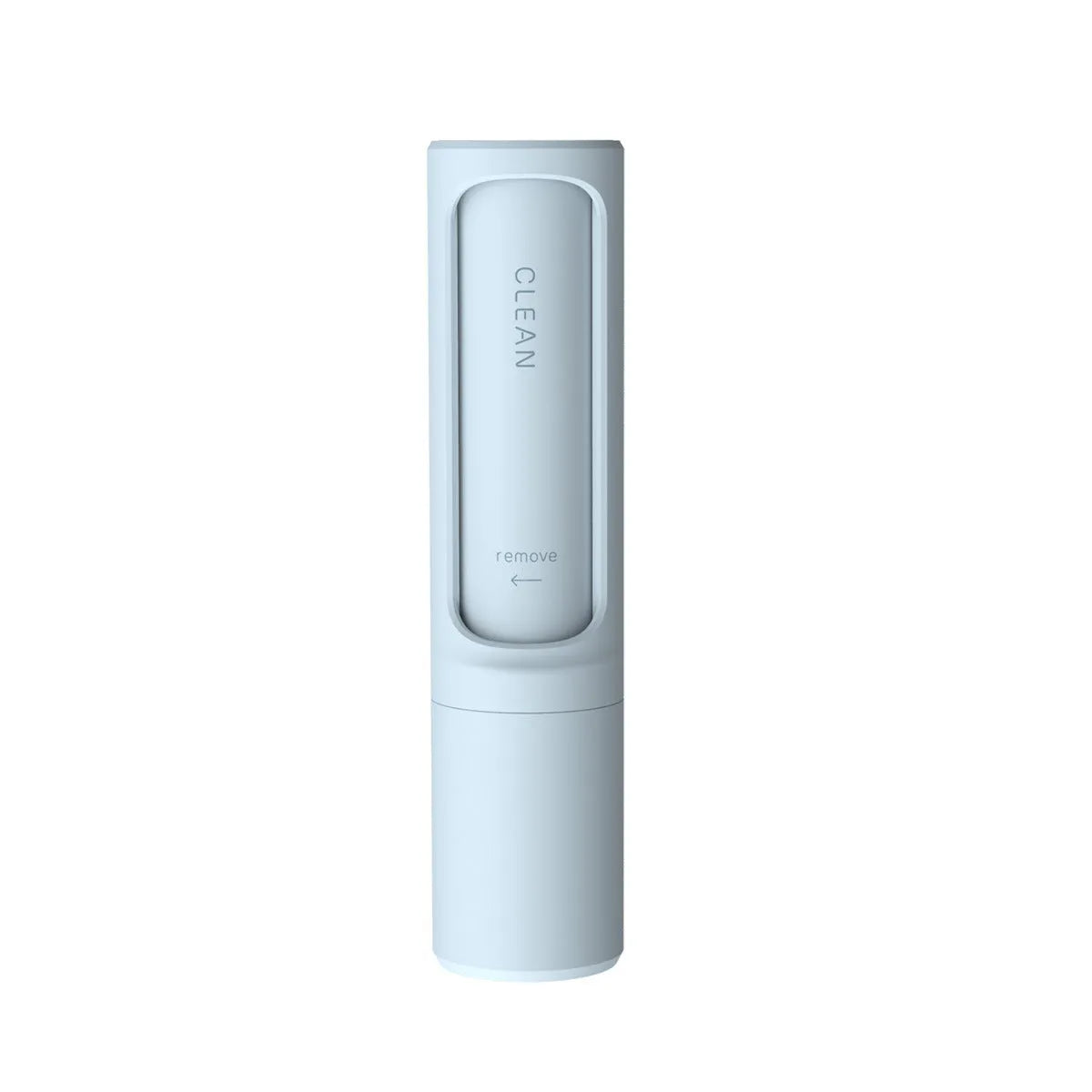 Rotating cylinder electrostatic pet hair removal brush in light pink with ABS body on a white background