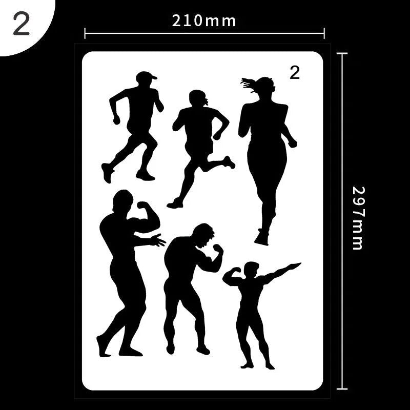 White plastic drawing stencil template for easy tracing and art projects.
