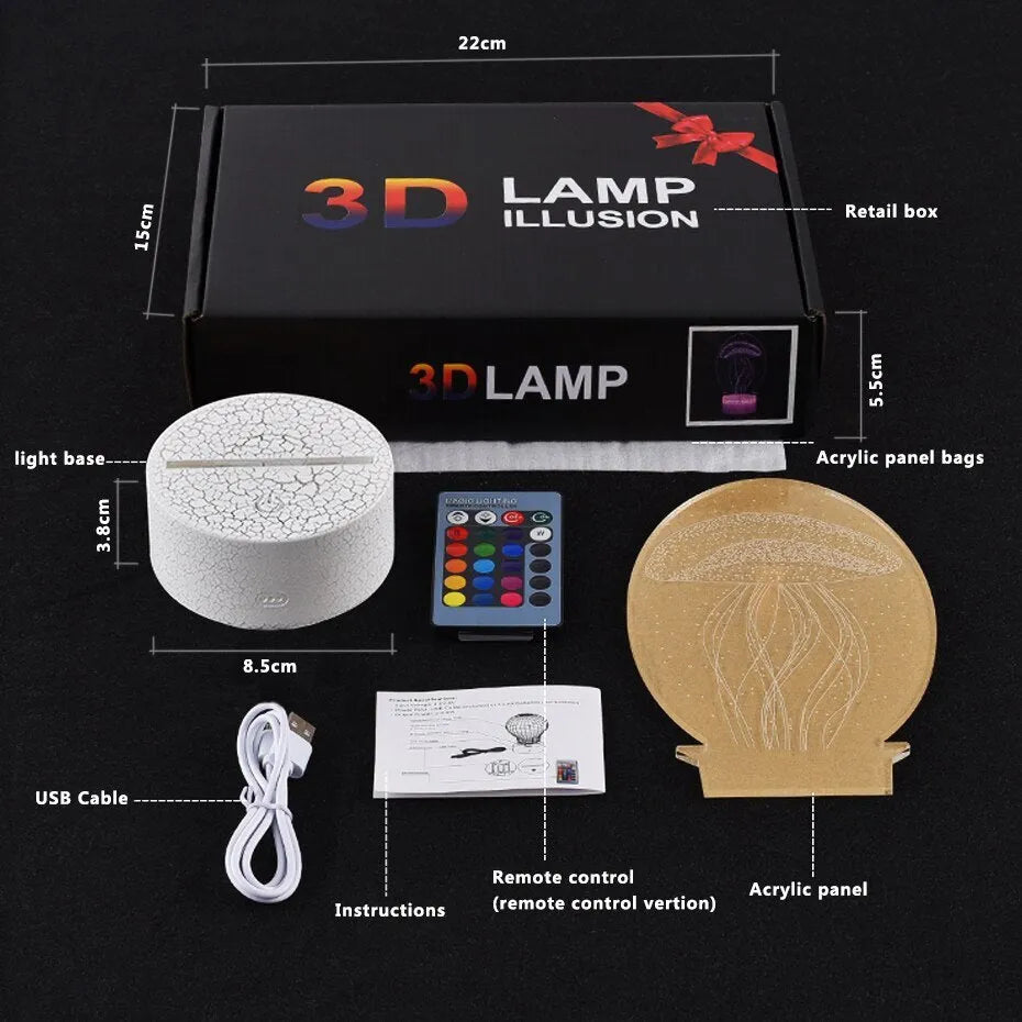 Cartoon aeroplane-shaped LED night light with acrylic shade and touch control.