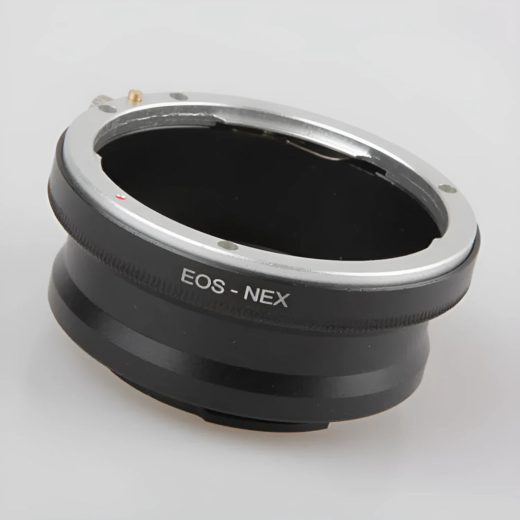 EOS-NEX metal adapter ring in black for mounting Canon EOS lenses on Sony NEX cameras