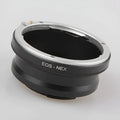 EOS-NEX metal adapter ring in black for mounting Canon EOS lenses on Sony NEX cameras