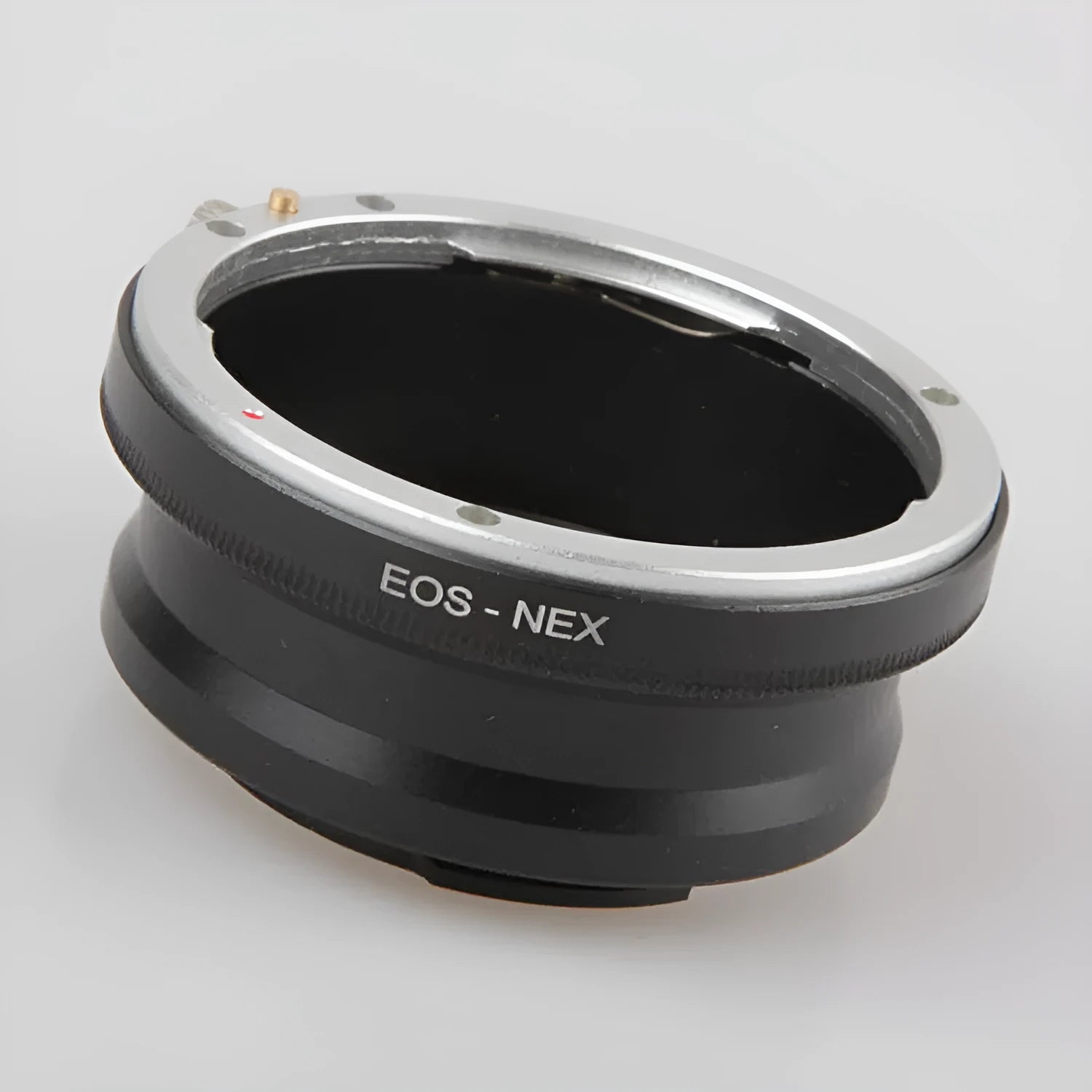 EOS-NEX metal adapter ring in black for mounting Canon EOS lenses on Sony NEX cameras