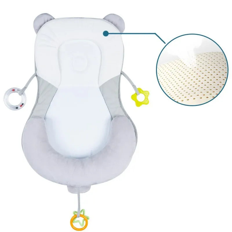 Baby positioning pad in grey colour with sleeping pad shape and polyester fiber filling