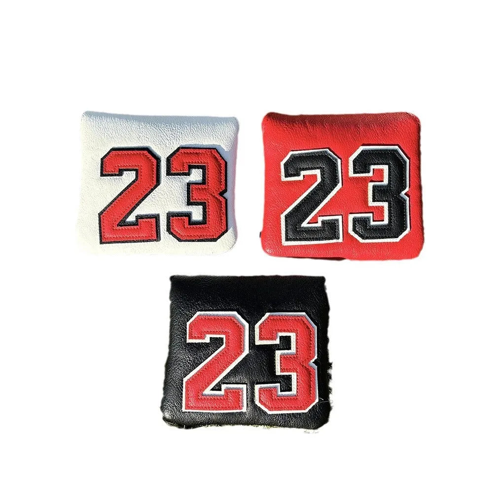 Set of four PU golf club head covers in a chosen colour for driver, fairway wood, UT iron, and Square putter.