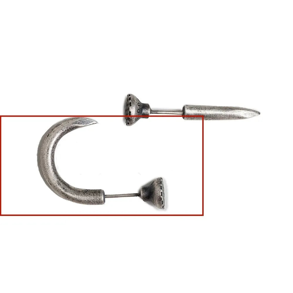 S925 sterling silver punk nail earrings straight and curved designs unisex jewellery