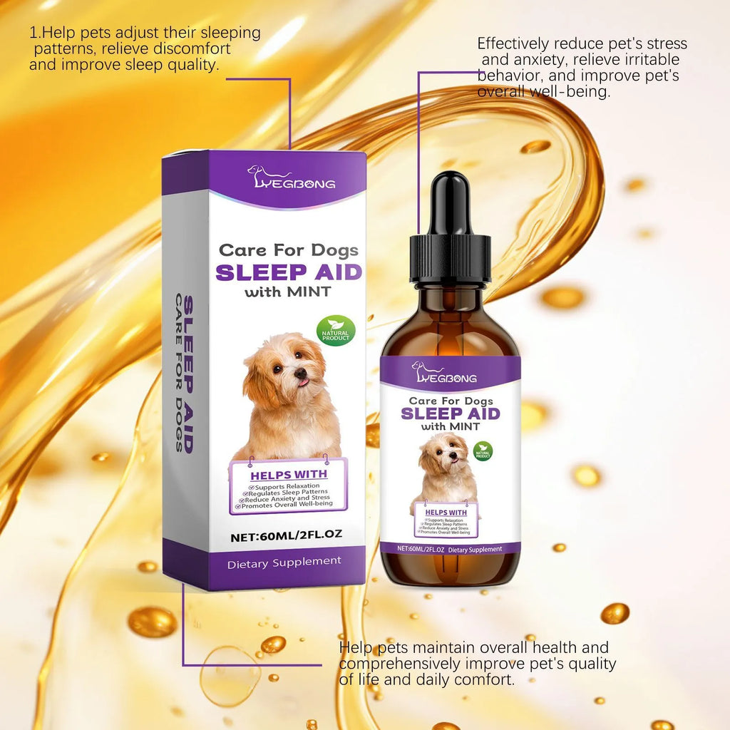 Dog sleep drops 60ml nursing aid bottle 3.3 x 12cm with mint extract